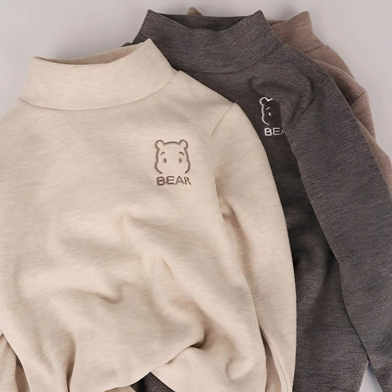 儿童打底衫新款男童女童半高领保暖内搭上衣中小童宝宝T恤长袖潮