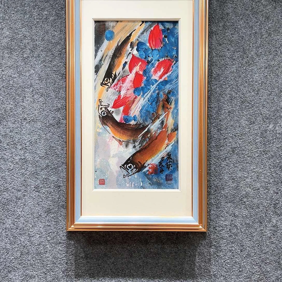 国画纯手绘画心原创