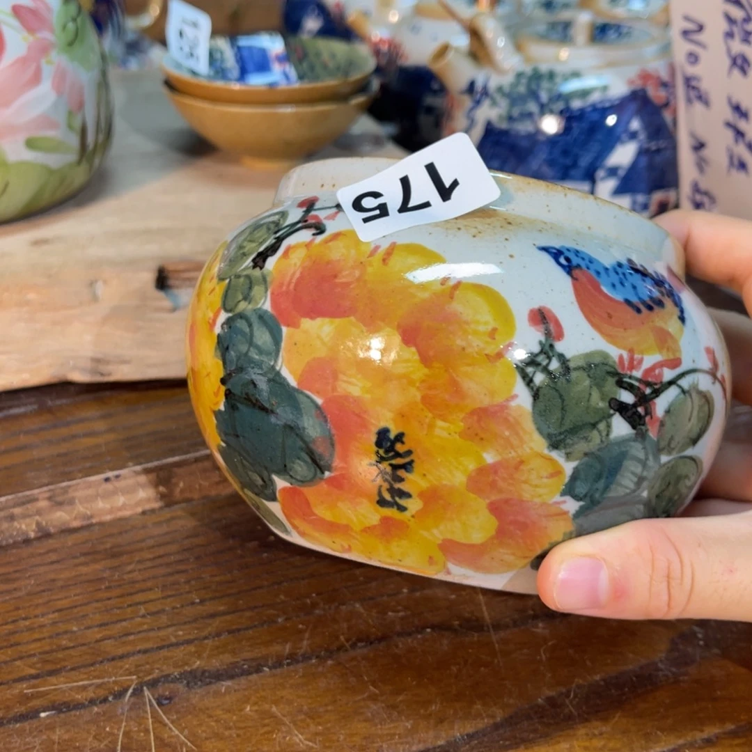 平***乐壶素浅陶瓷手工手绘