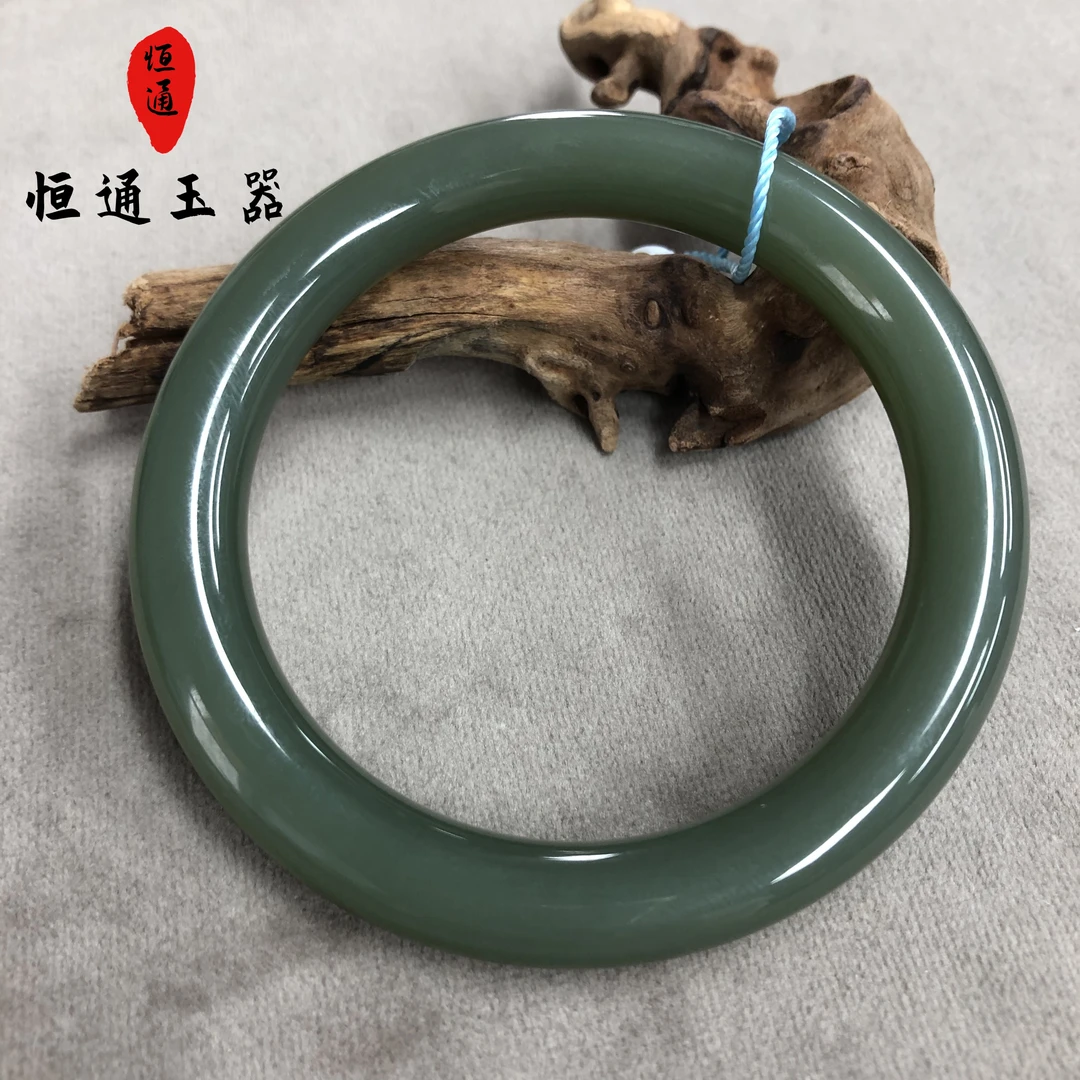 和田玉碧玉鸭蛋青手镯规格9*10mm1-14800