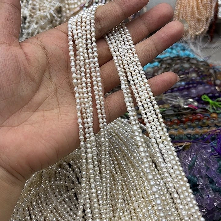 玛瑙/玉髓未镶嵌珠宝半成品一条3mm珍珠