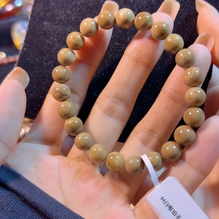 未镶嵌琥珀（根珀）珠宝奇石白根珀手串8