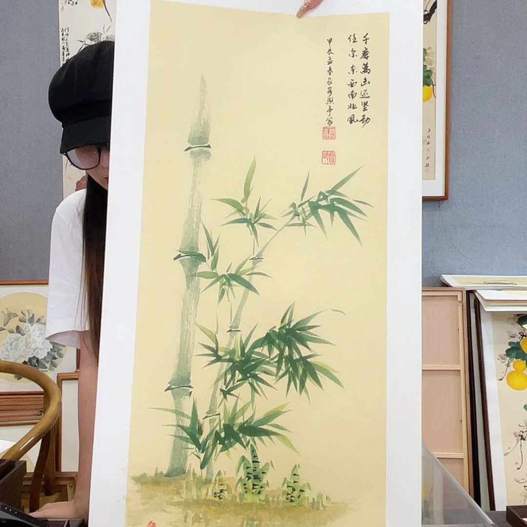 书法手绘带框尺寸：36*69