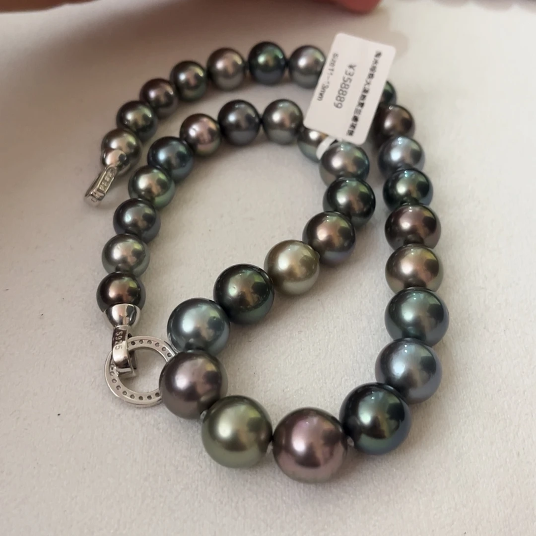 海水珍珠颈饰银S925镶嵌莫兰迪11-13