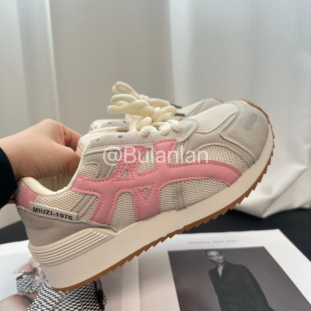 【步懒懒】网面透气运动鞋女新款夏小白鞋厚底增高阿甘鞋网红德训鞋