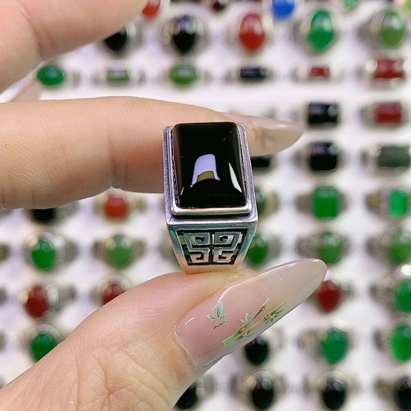 【闪购商品】银S925镶嵌戒指玛瑙/玉髓