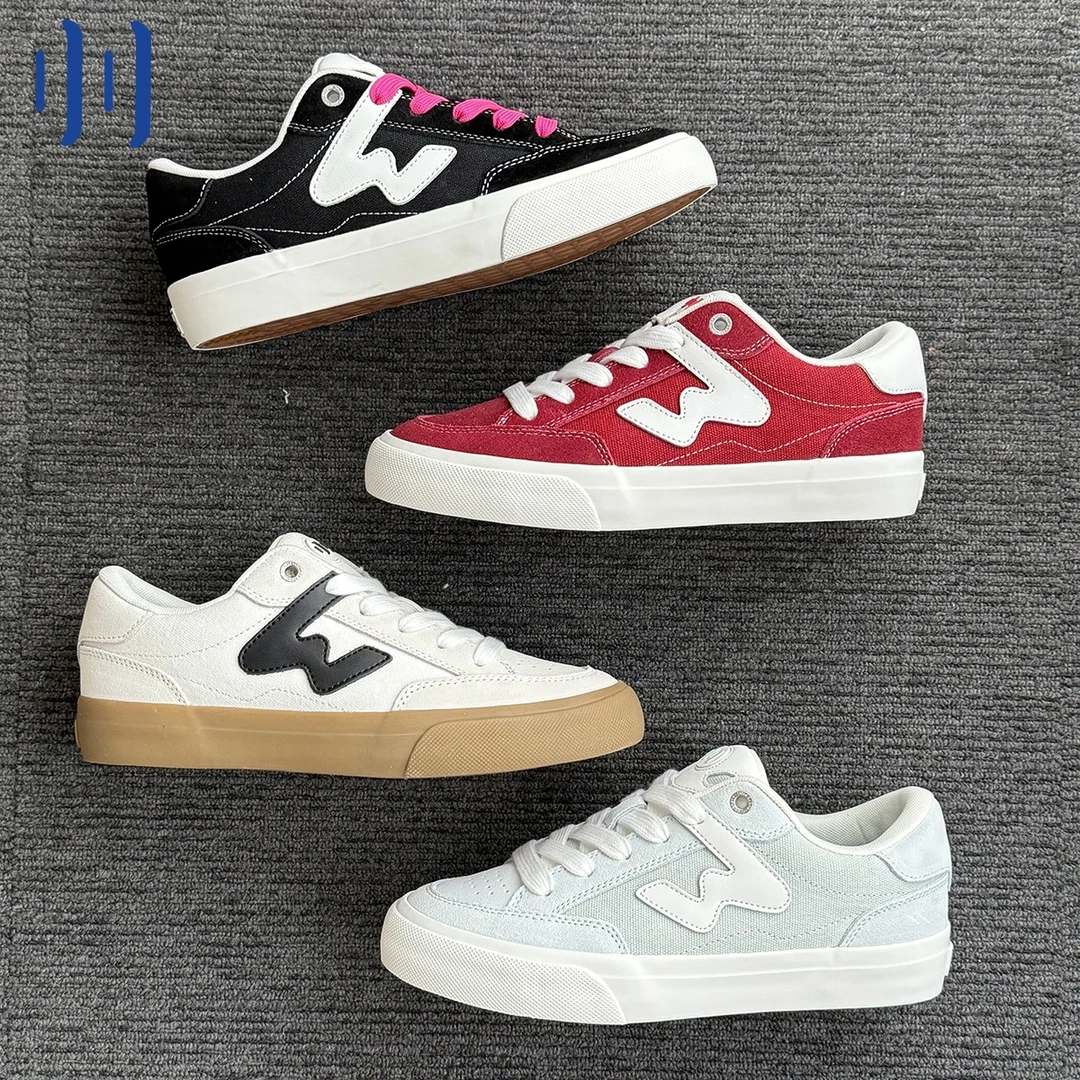 顽刻ollieskate黑白熊猫配色冬季BAKE低帮男女国潮W面包鞋板鞋