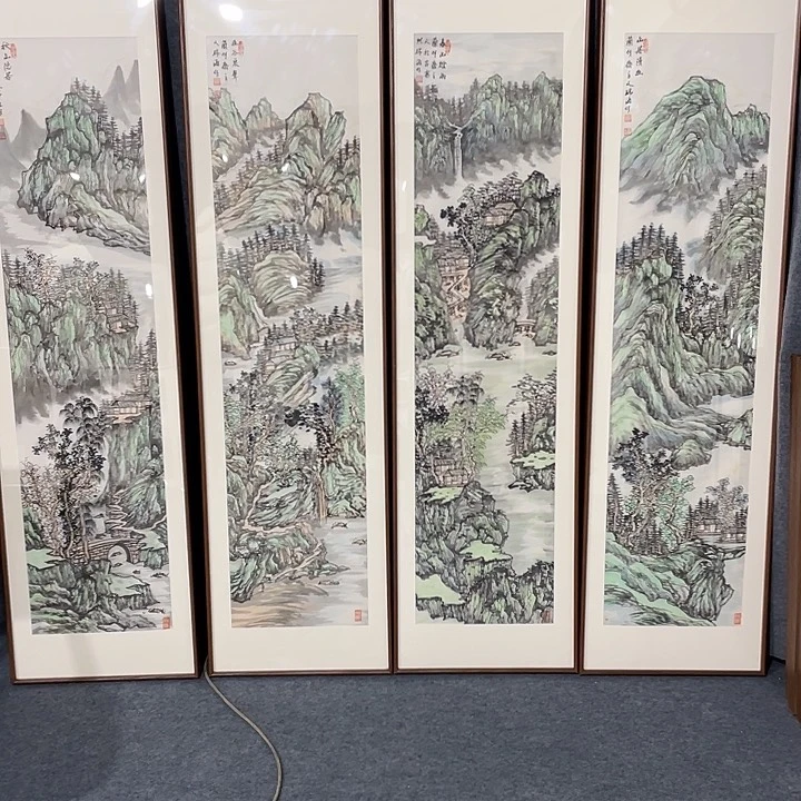 国画手绘作品带框