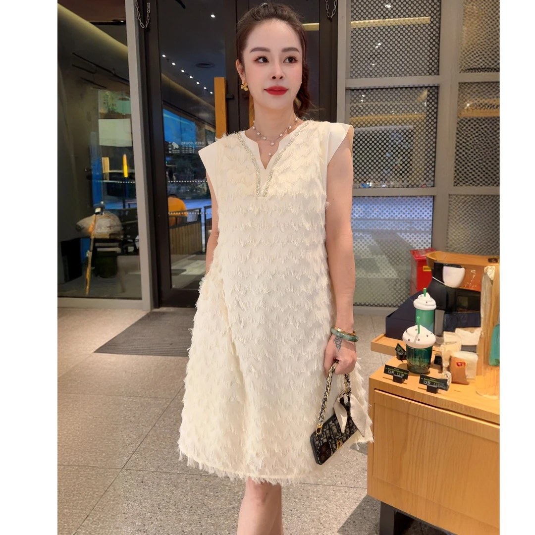 2025夏季新款法式流苏轻奢时尚显瘦百搭A字裙B307