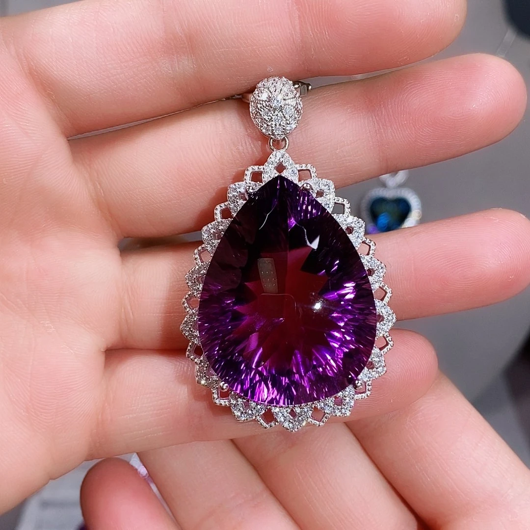 紫晶颈饰银S925镶嵌1234