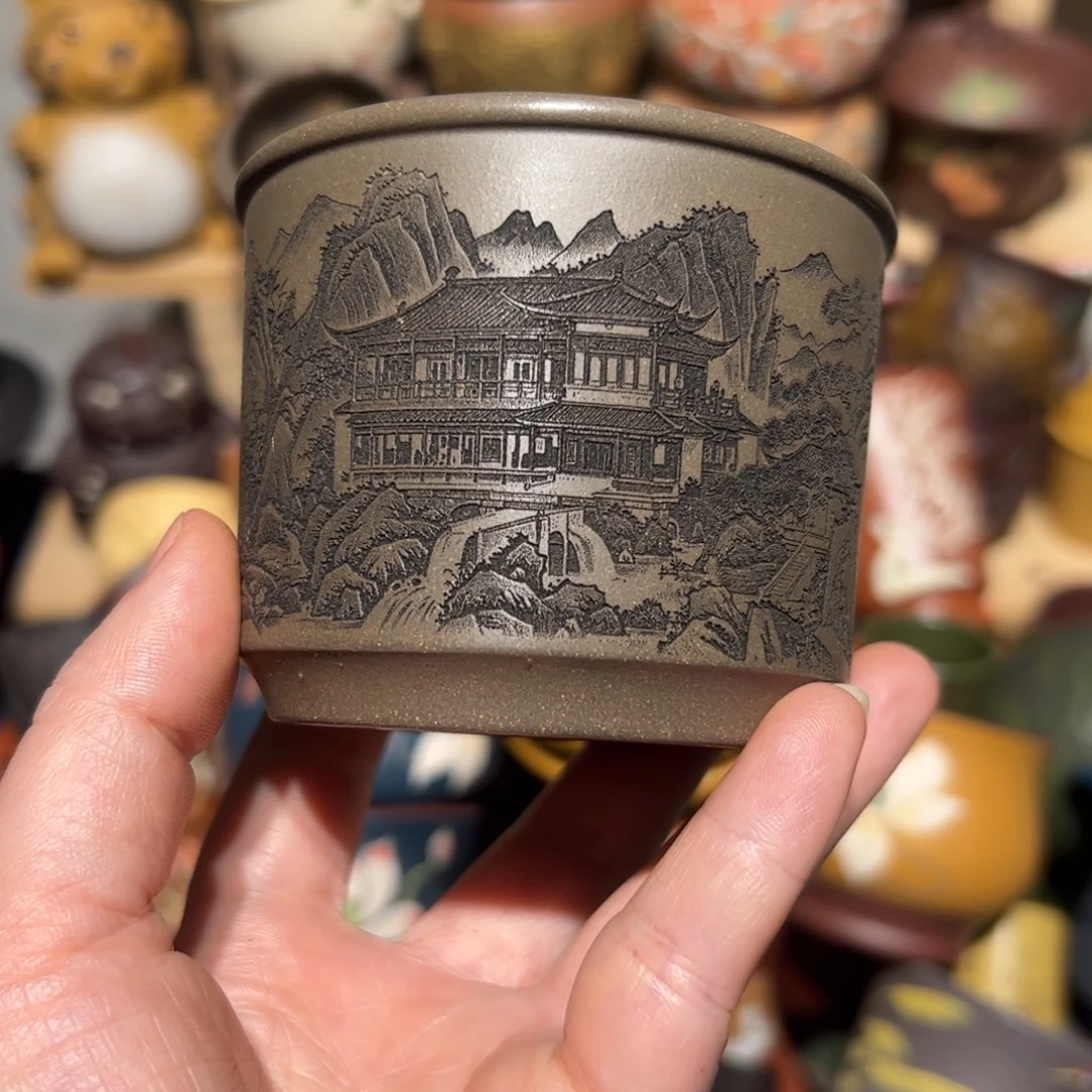 紫砂茶杯宜兴紫砂主人杯