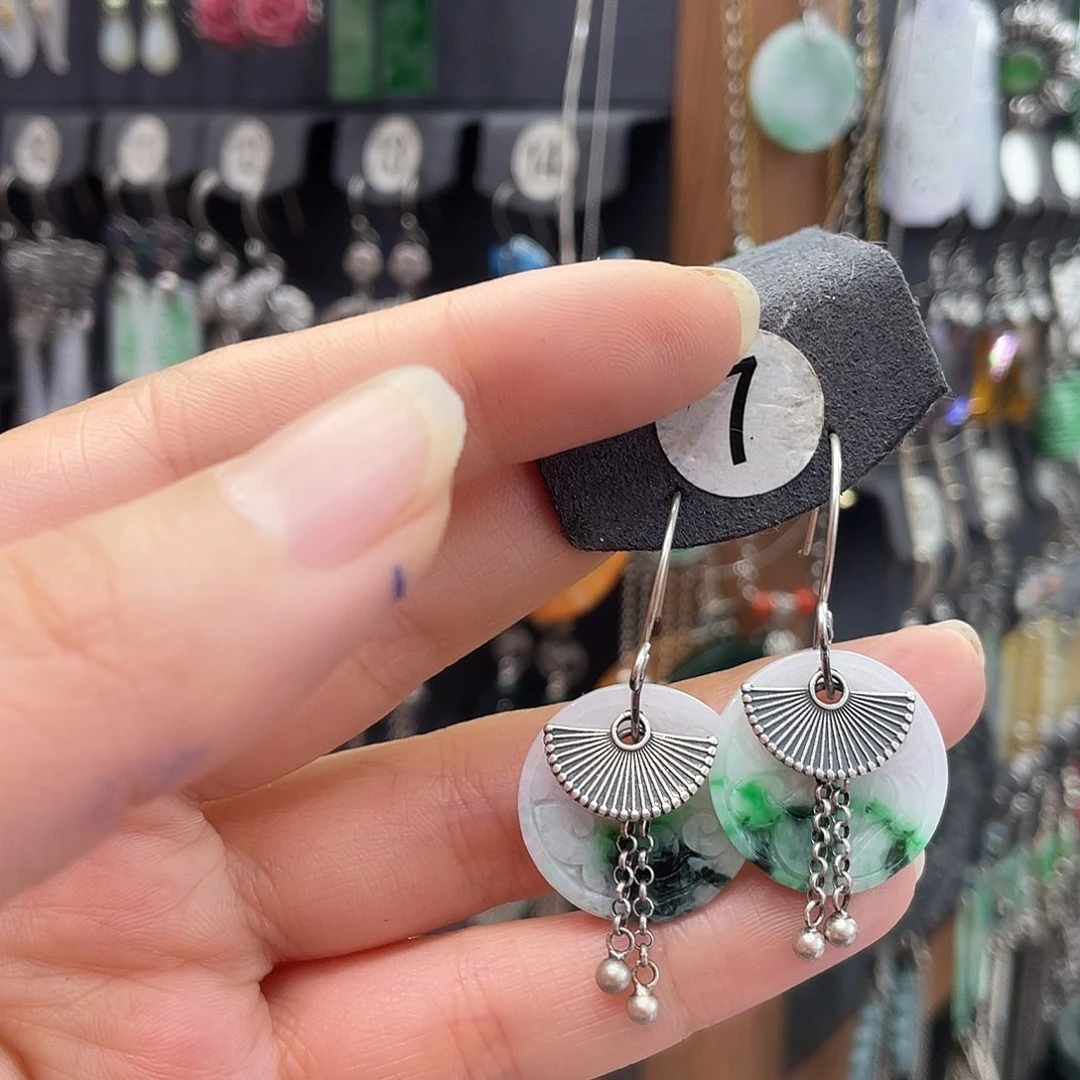 翡翠银S925镶嵌耳饰幸**神028fvbgg