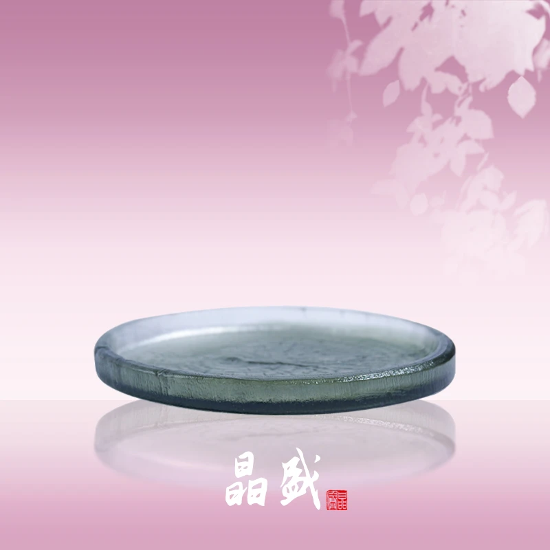 【KNIGHT水晶工坊】古法琉璃年轮茶盘纯手工创意家用办公室功夫茶盘