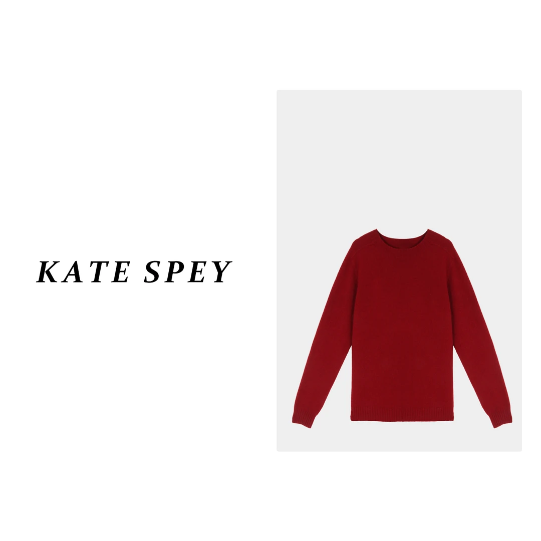 凯特丝蓓947#新款圆领加厚针织衫女套头宽松打底毛衣