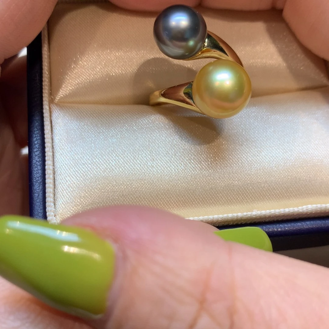 海水珍珠戒指银S925镶嵌