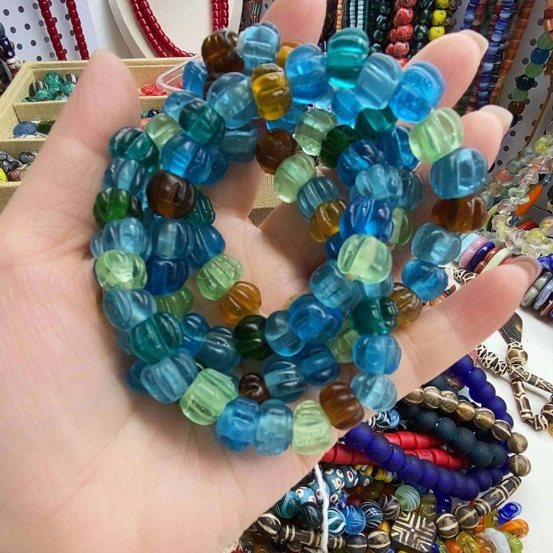 颈饰琉璃尼泊尔多宝色瓜珠，080