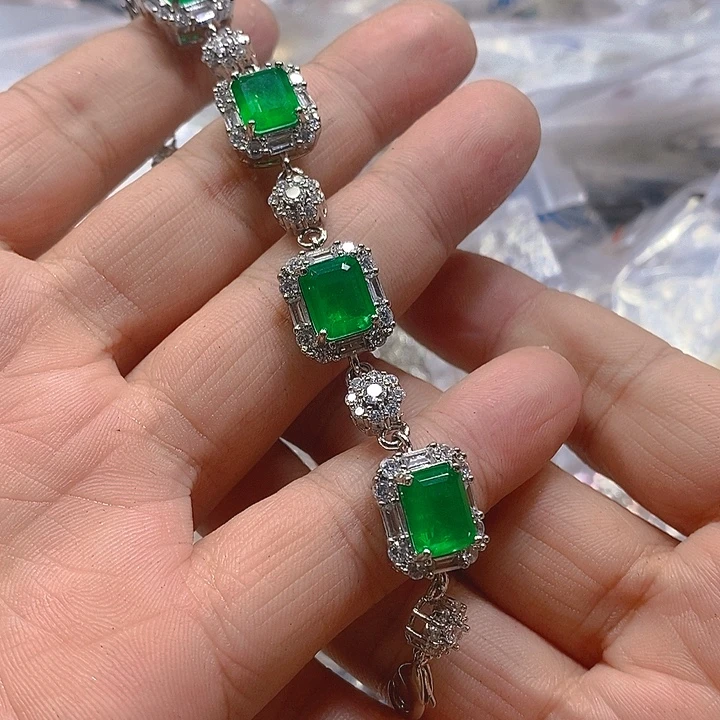 珐琅合金蓝宝手链070