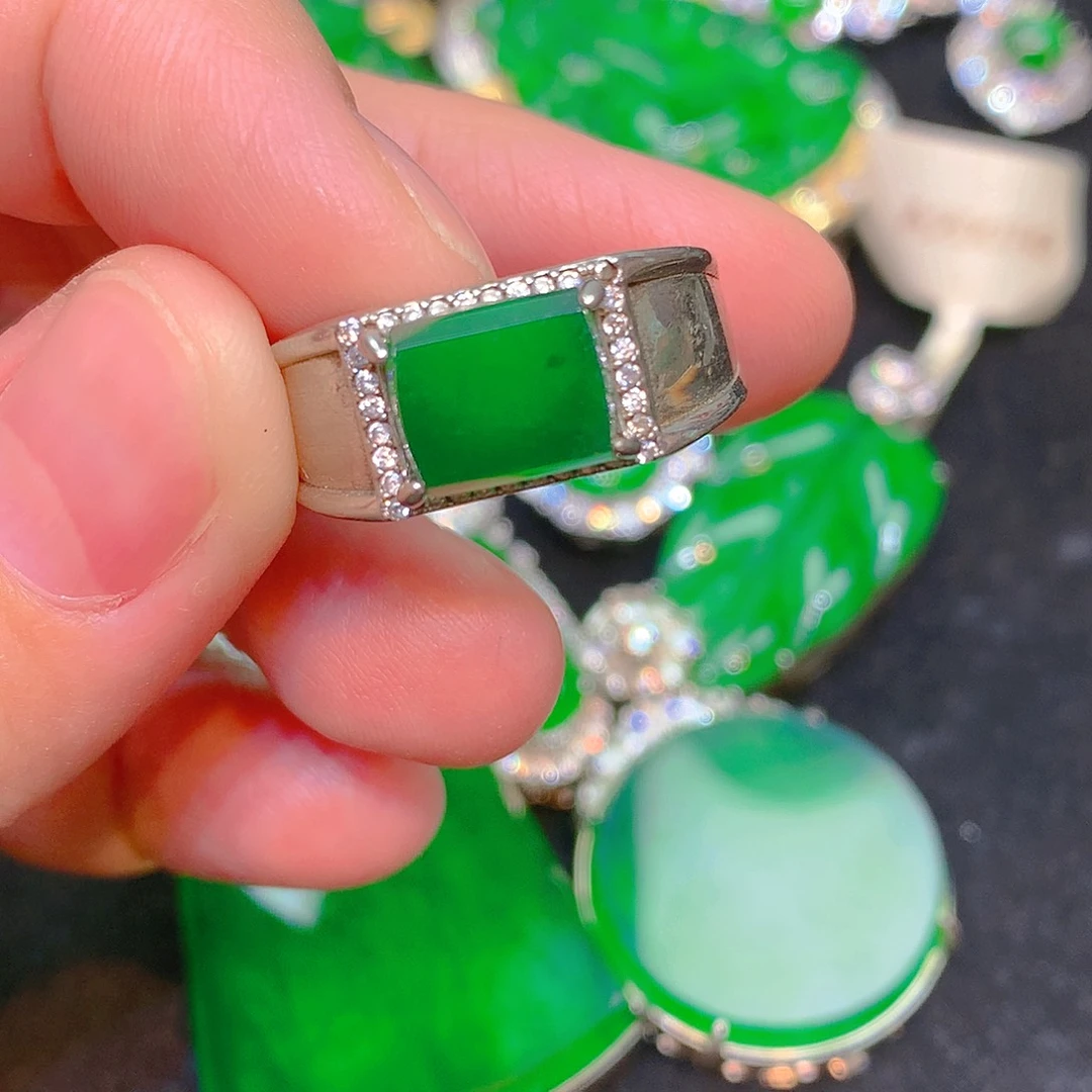 吊坠(不含链)银S925镶嵌翡翠翡翠