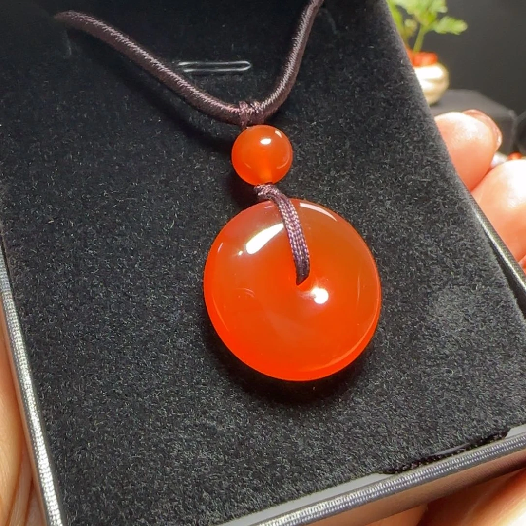 南红玛瑙冰红平安扣未镶嵌