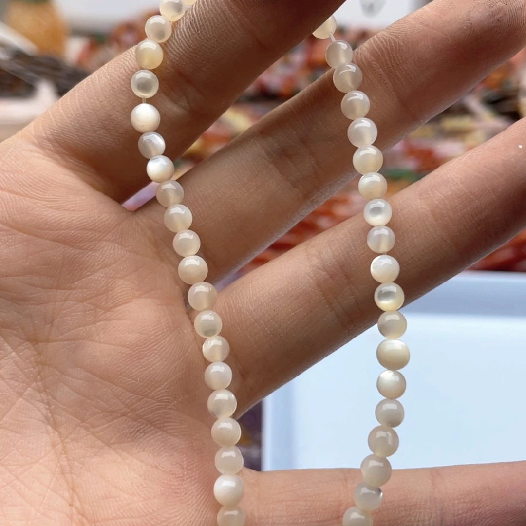 玛瑙/玉髓未镶嵌珠宝半成品一条装卡4马蹄螺圆珠