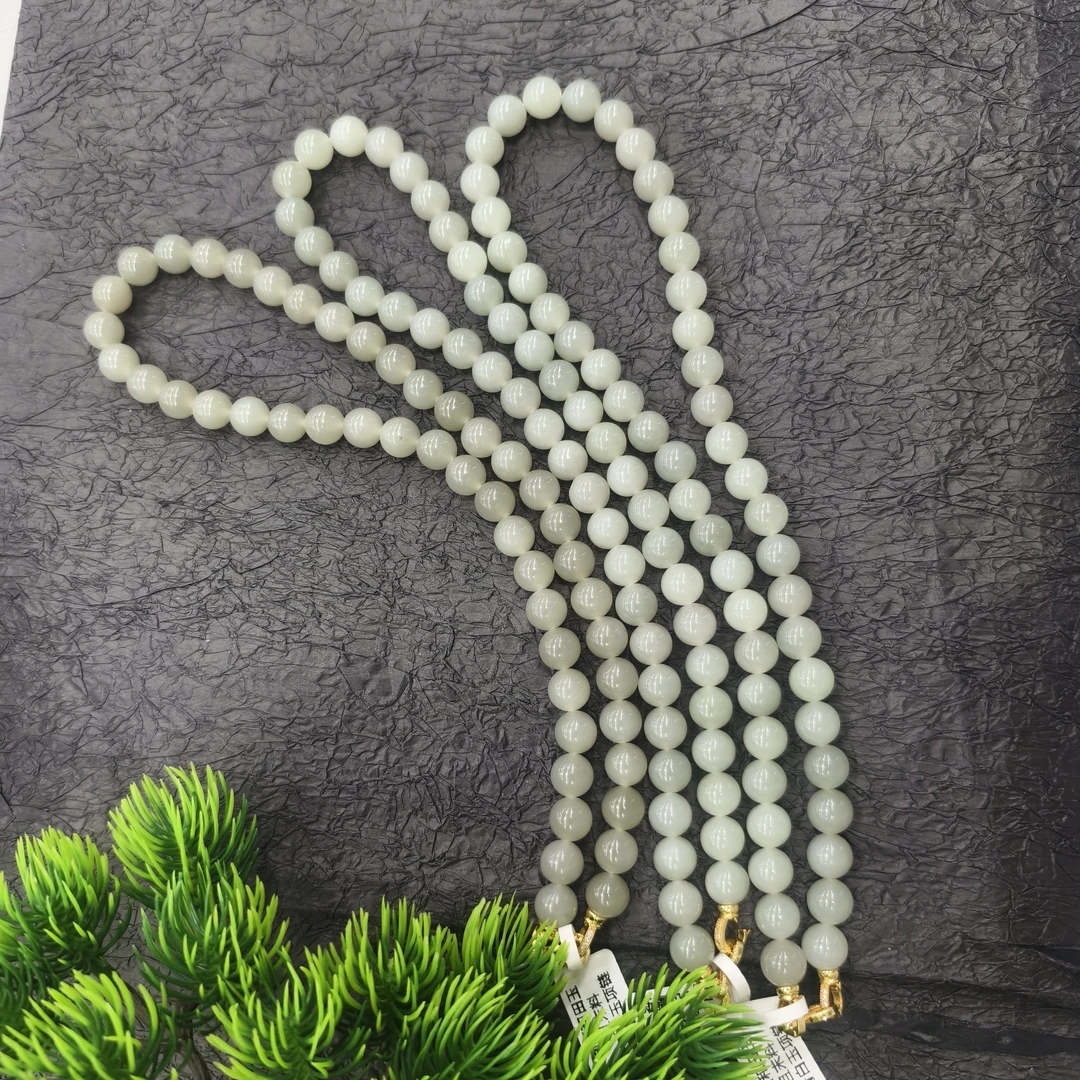 新疆和田玉且末料青白玉卡10美人链  多样性发其一 精致大气