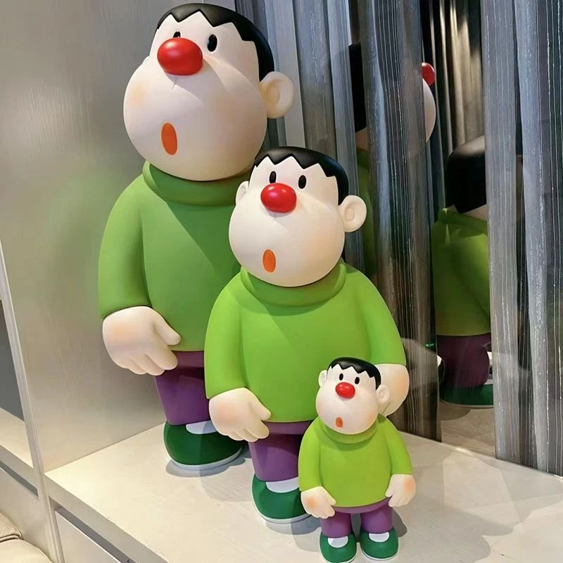 家居胖虎手办汽车桌书桌外治愈动漫潮玩呆萌男生动漫饰品