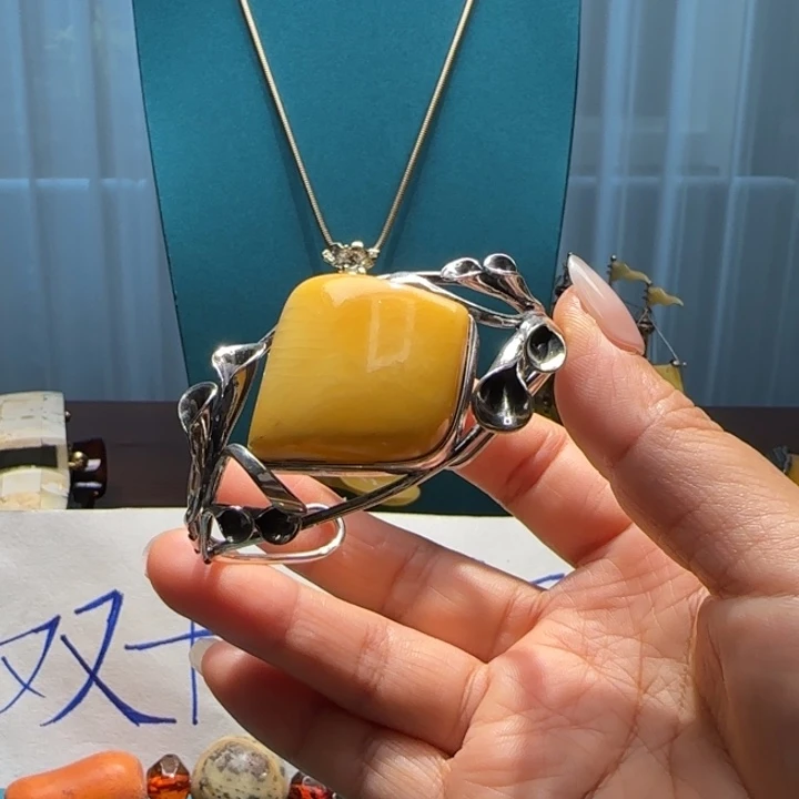 琥珀未镶嵌手链波兰设计款琥珀蜜蜡