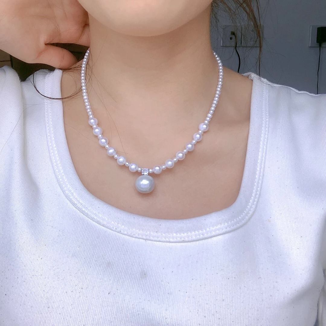 银S925镶嵌耳饰淡水珍珠仄**子