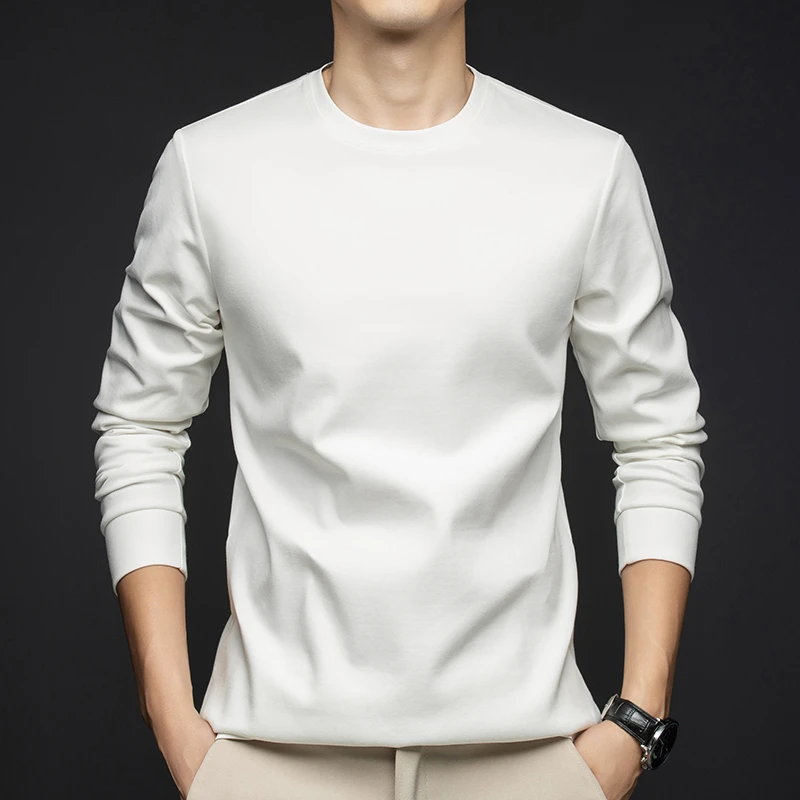 卫衣男2025年春季新款时尚休闲长袖纯色圆领薄款洋气上衣宽松