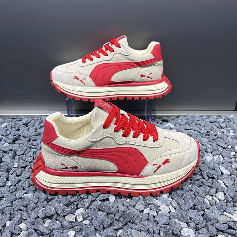 2025秋季新款男士潮鞋厚低拼色圆头时尚休闲舒适个性潮流经典百搭