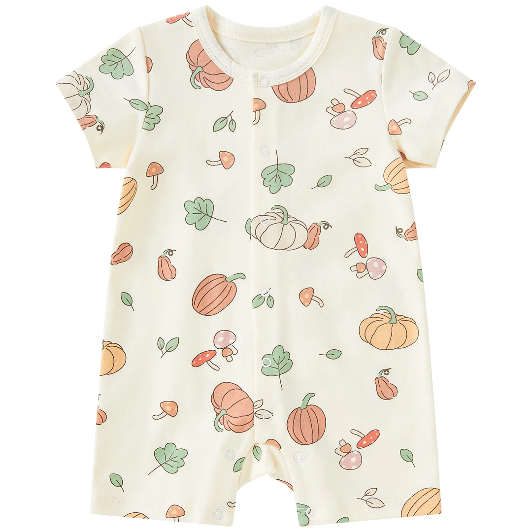 【跨境青仓短爬】pureborn可爱满印短袖爬服