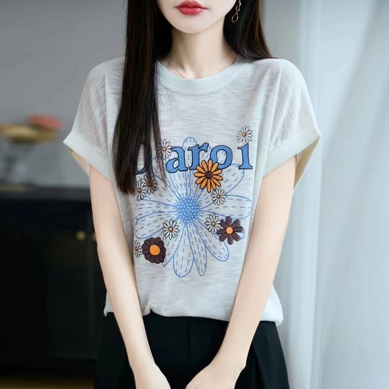 GH570款电脑提花刺绣T恤竹节麻