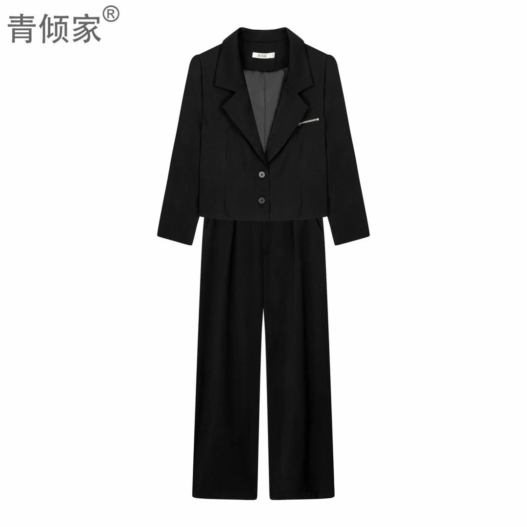 青倾家【浪漫笔记】时尚高级感西服套装洋气西装外套裤子两件套