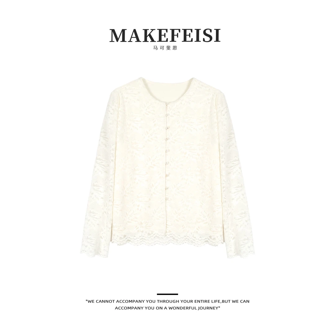 格蕾日记|圆领重工浮雕提花蕾丝外套SY826