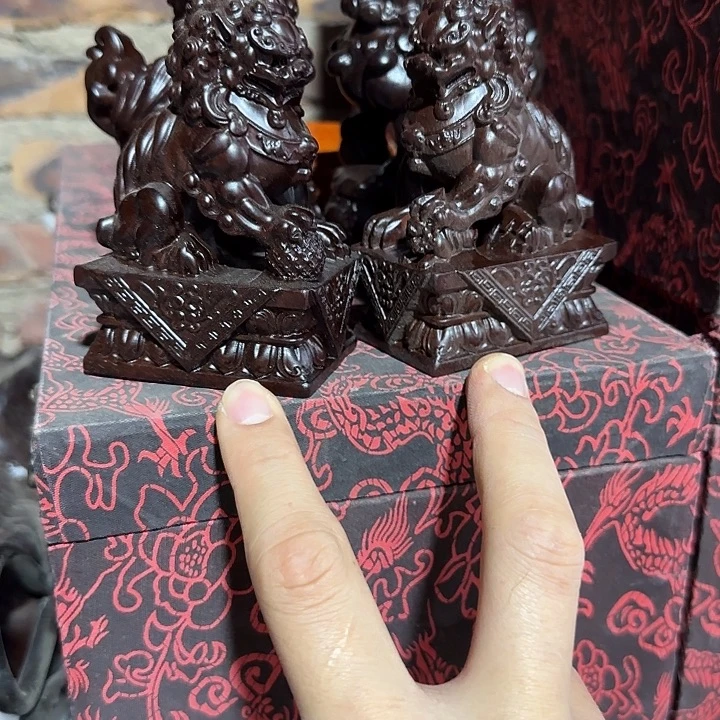 木黑檀木10宫门狮一对
