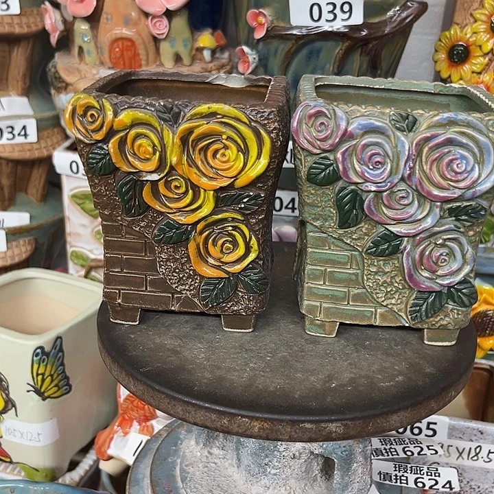 粗陶材质多肉花盆