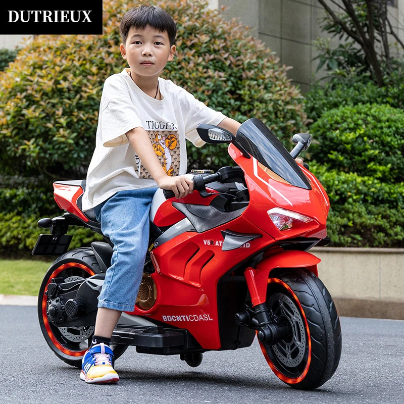 儿童新款电动两轮摩托车电瓶可充电小孩宝宝可坐双人大型号玩具车