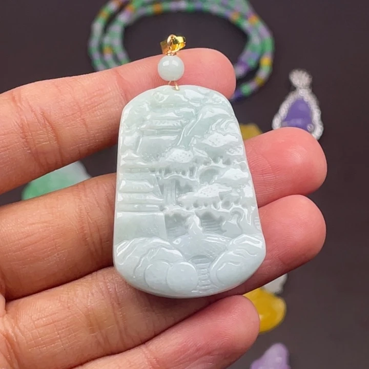 翡翠未镶嵌颈饰吊坠