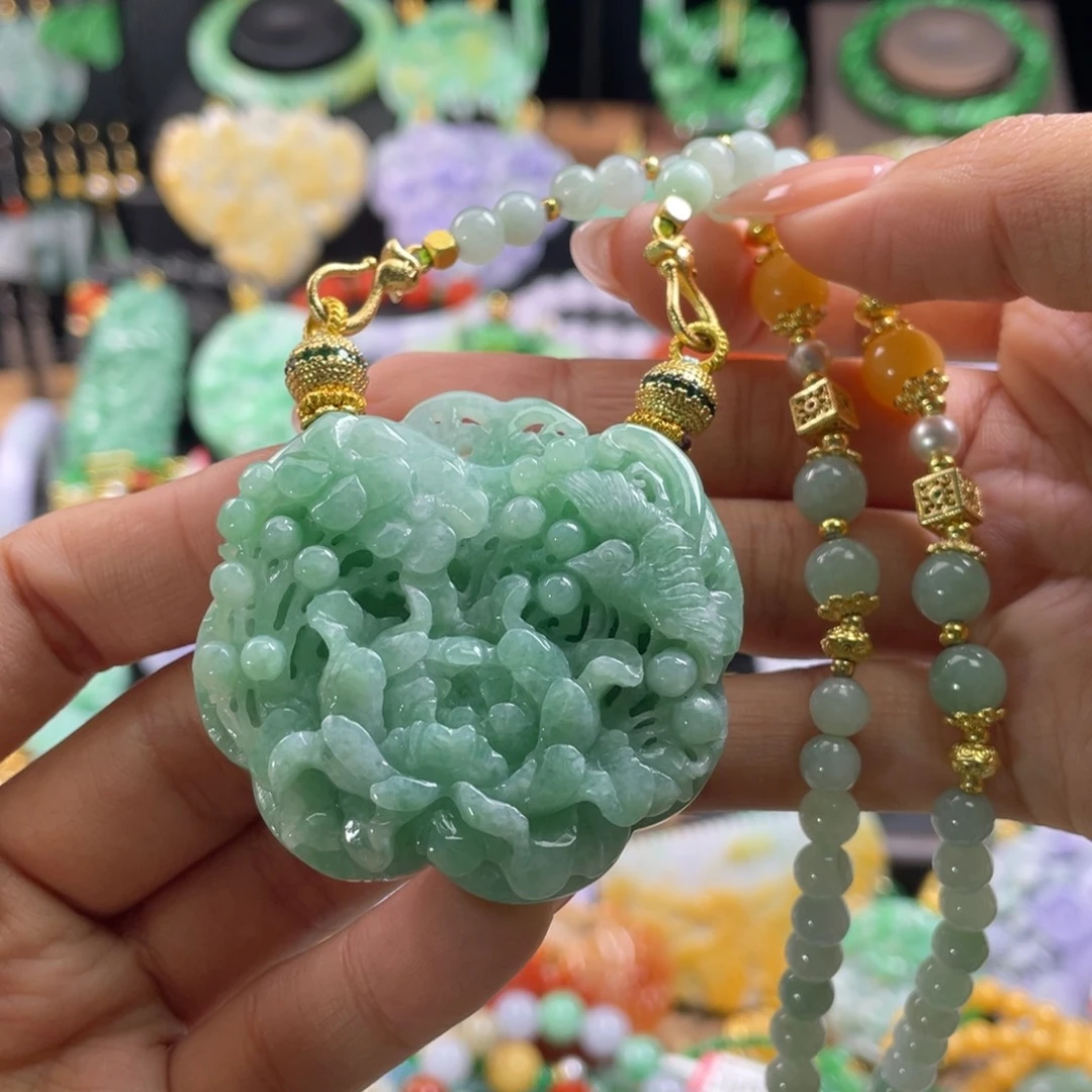 翡翠未镶嵌颈饰代编织