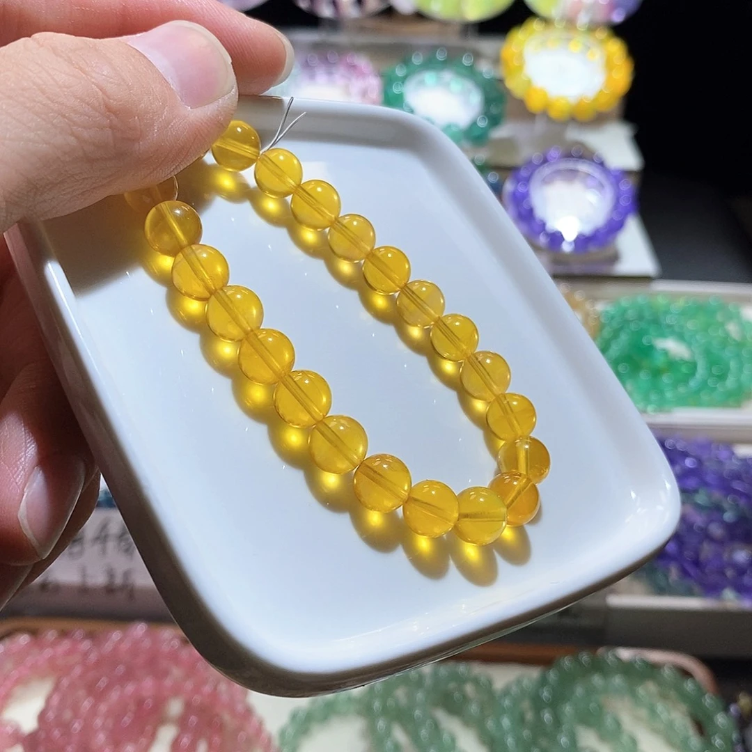 萤石手链未镶嵌金黄色8加