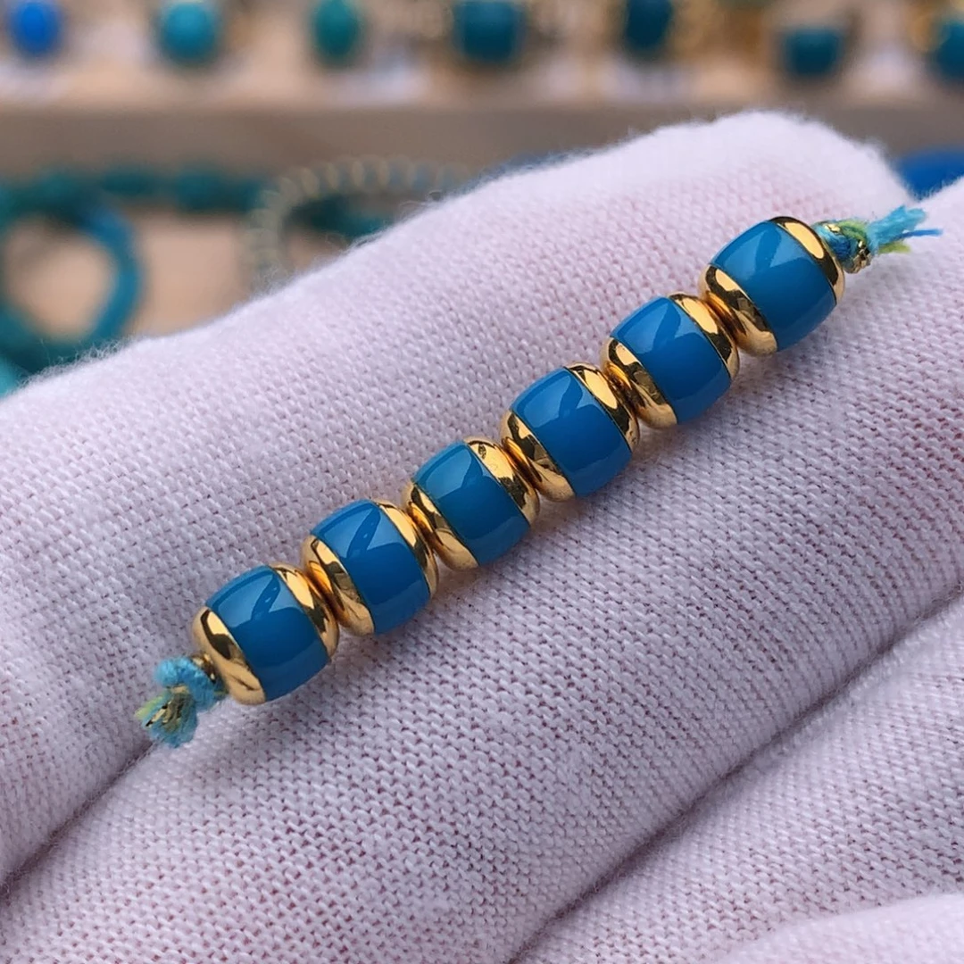 绿松石18K金镶嵌珠宝奇石5.5mm