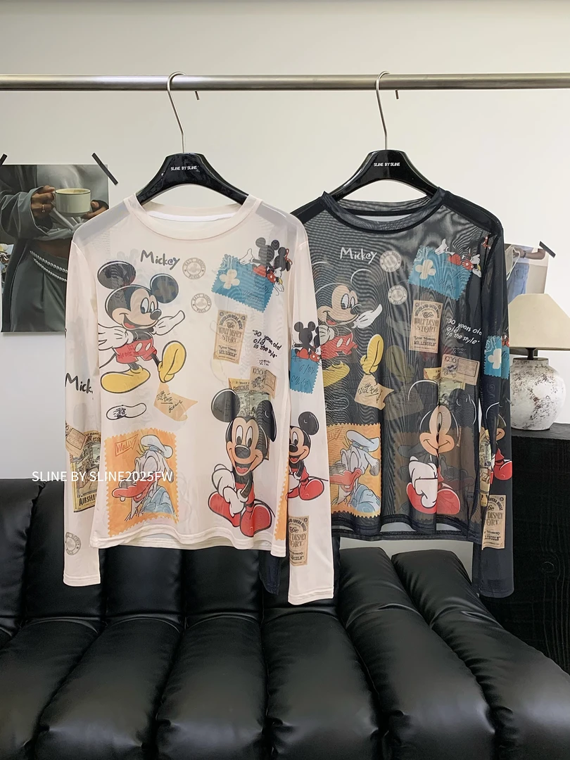 卡麦酱-SLINE 米奇网纱上衣 5002