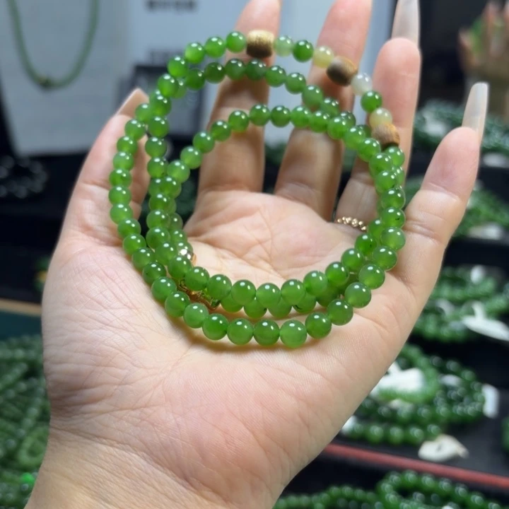 和田玉（碧玉）未镶嵌手链6