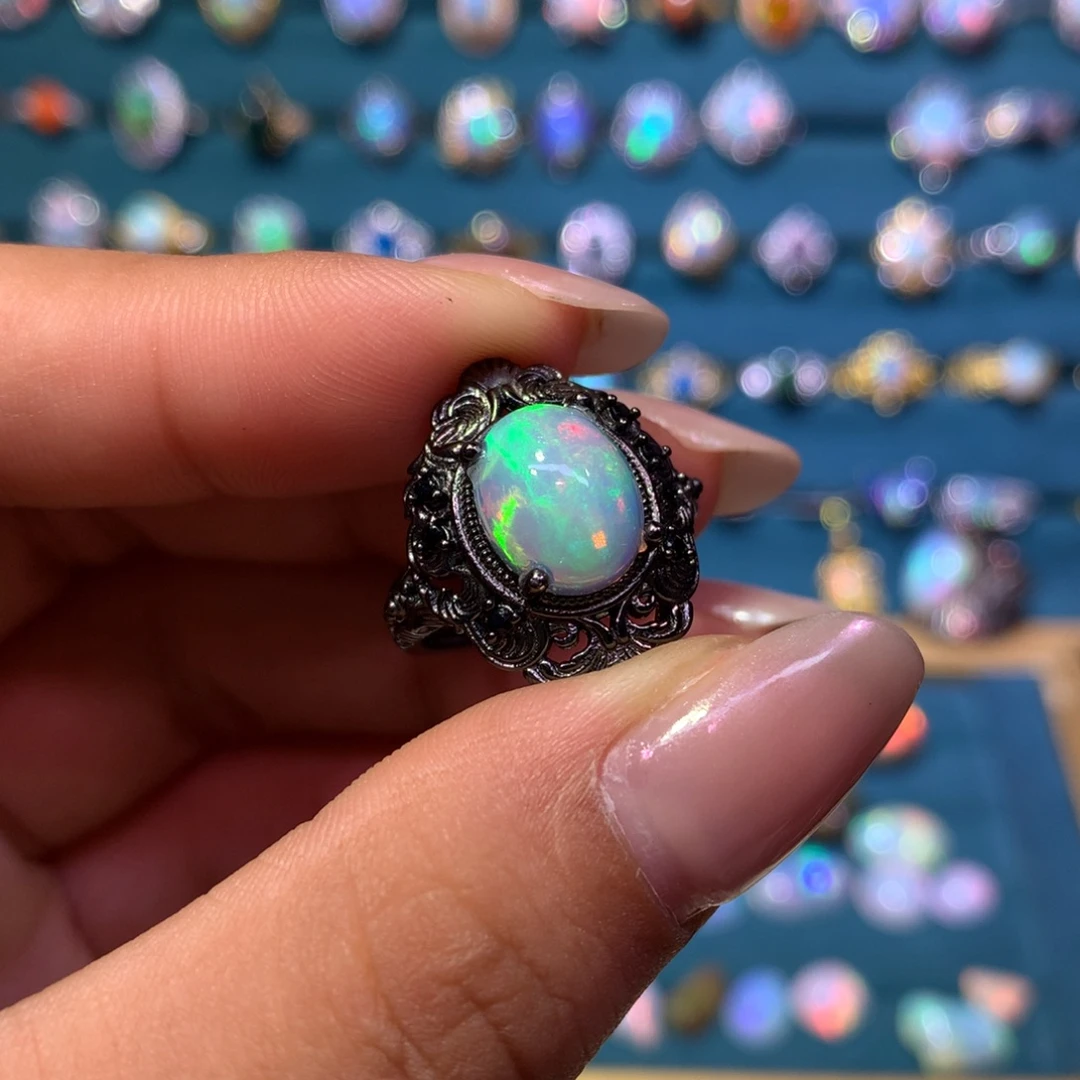 欧泊银S925镶嵌戒指款