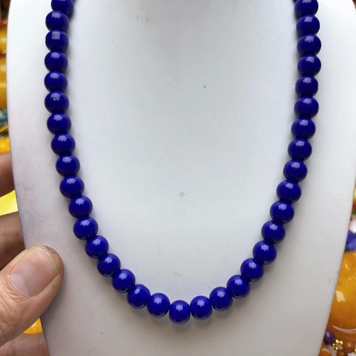 树脂制品77号蓝色项链