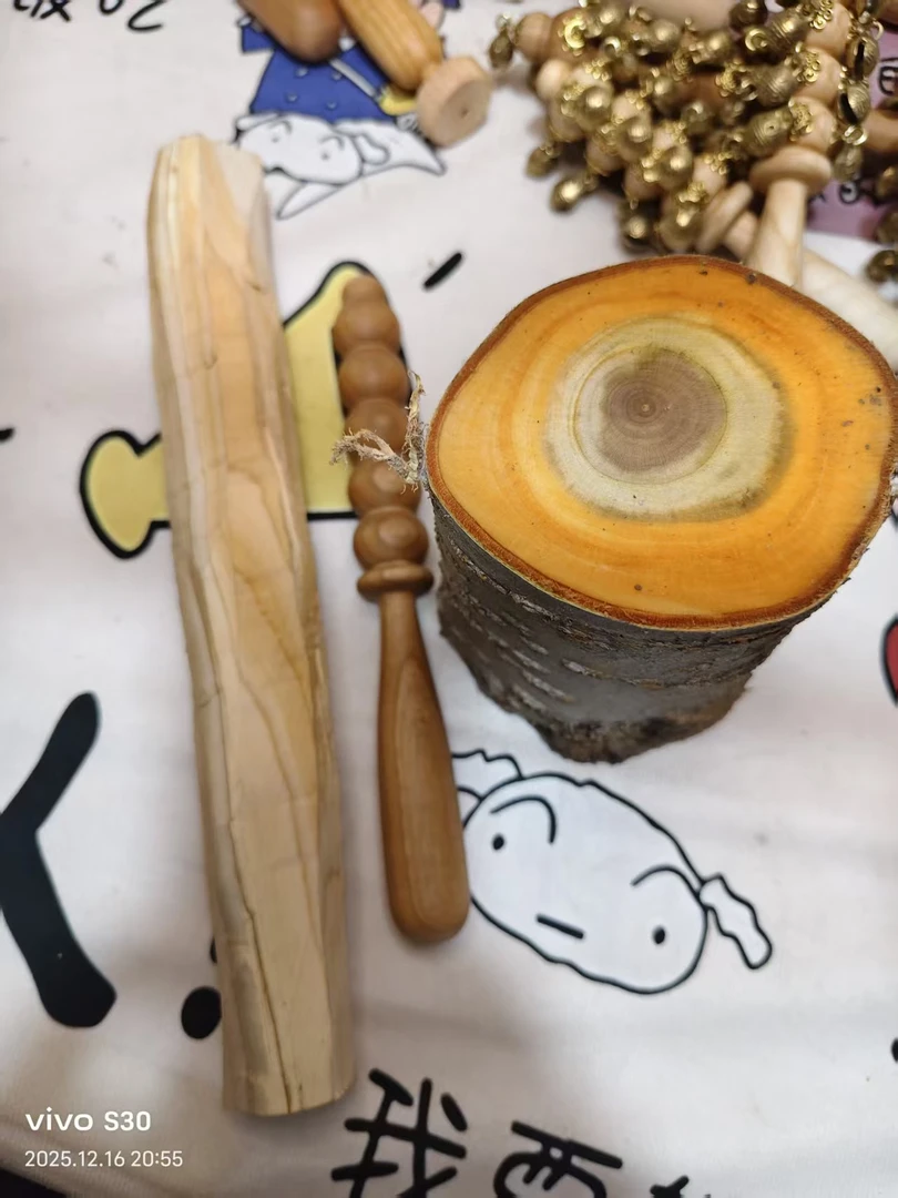 30年纯正老桃木打造哗啦棒木轴宝宝原木色无漆无蜡桃木主轴