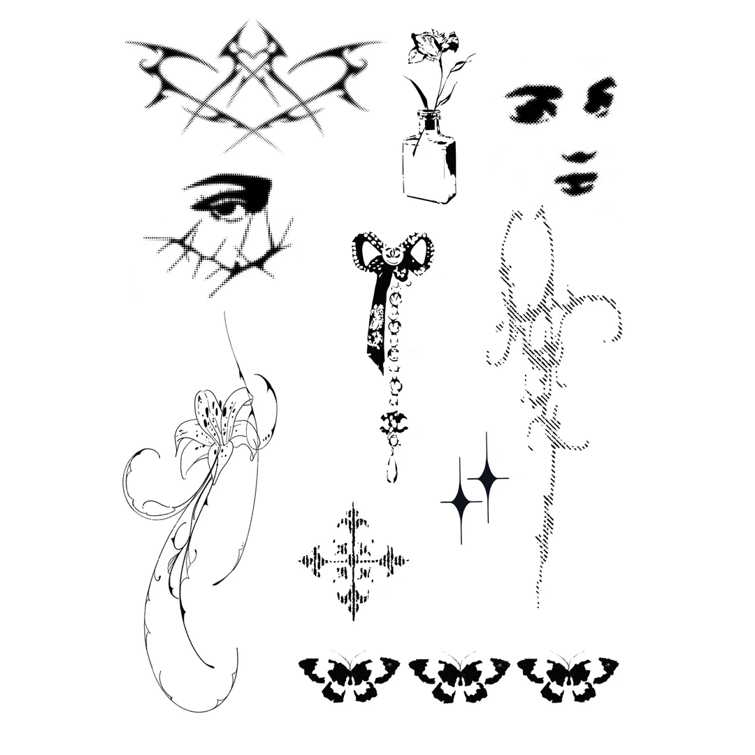 摸鱼公园 | Y2K系列 | 轻暗黑哥特风 | 原创纹身贴 | ins风防水