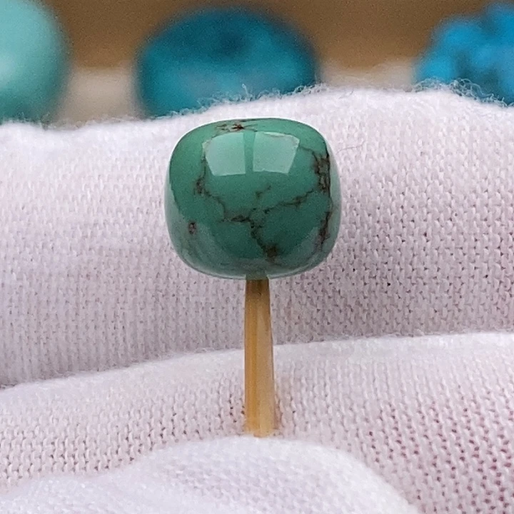 绿松石足银镶嵌珠宝奇石9.6