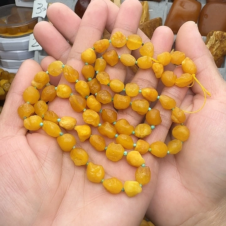 蜜蜡未镶嵌裸石天然蜜蜡项链