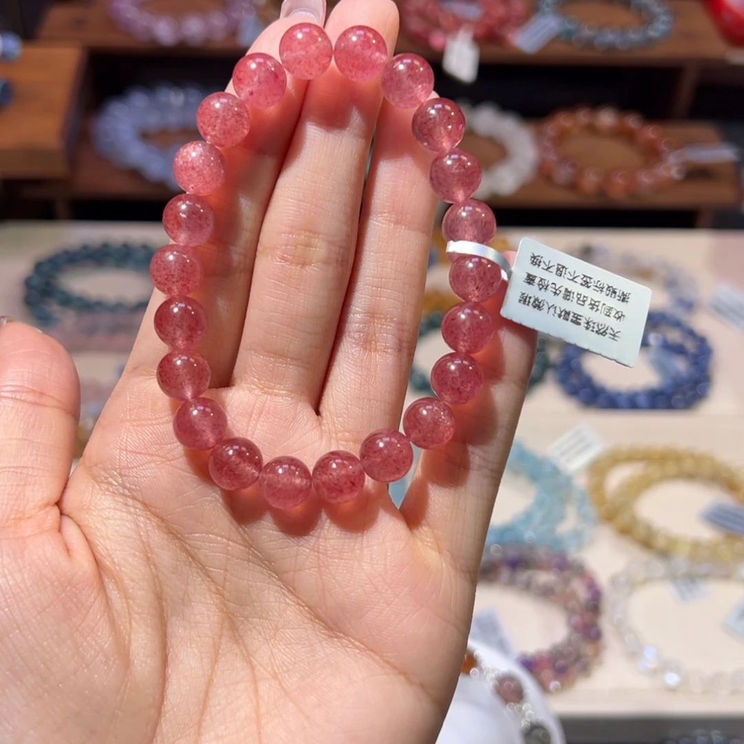 手链水晶未镶嵌蜜桃星空草莓晶8m